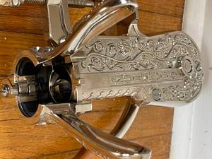 lot 163 image: Counter Mount Chrome Champion Corkscrew  Bottle Opener