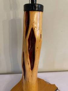 lot 171 image: Handmade Wooden Table Lamp With Trophy Like Base