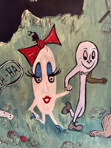 lot 3 image: Vintage Whimsical Painting by S. Claus
