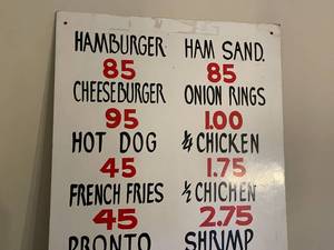 lot 188 image: Amazing Vintage Wooden Restaurant Menu