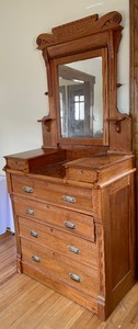 lot 50 image: Vintage JL Stout Furniture Company Dresser with Mirror