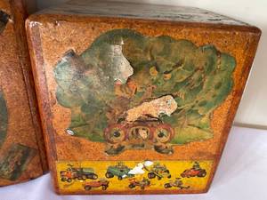 lot 293 image: 3 Wooden Auto Themed Blocks