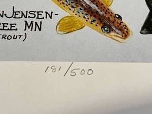 lot 312 image: Robert Lee 1995 Spearing Decoy Print Numbered 181 of 500