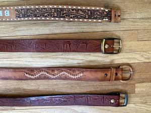 lot 67 image: Hand Made Leather Belts