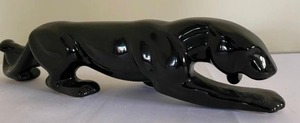 lot 92 image: Vintage Ceramic Black Panther Figurine