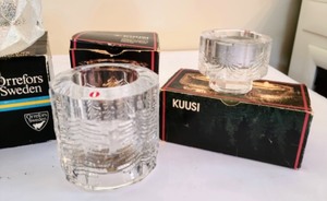 lot 322 image: iitalia and Orrefors Candleholders