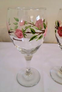 lot 330 image: Franciscan Desert Rose Wine Glasses
