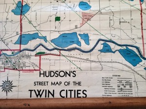 lot 154 image: Vintage Hudsons Street Map of the Twin Cities