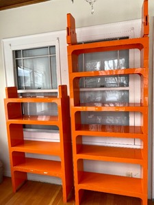 lot 290 image: Retro and Fun Orange Kartell Bookcase from Olaf Von Bohr