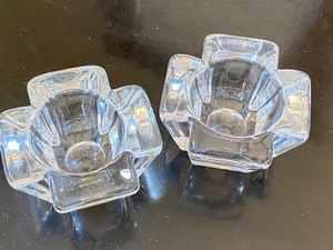 lot 404 image: 2 Orrefors Crystal Candle Holders Made in Sweden
