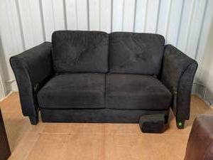 Plush black couch with legs 35 tal...