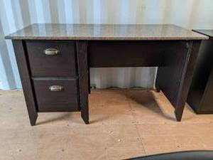 Faux marble topped desk top is 53 x...