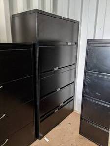 Black metal file cabinet 3 feet wid...