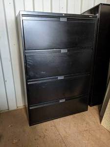 Black metal file Cabinet 3 ffet wid...