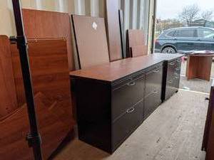 Office desk with filing drawes. Pic...
