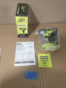lot 14 image: RYOBI ONE HP 18V Brushless Cordless 4-Mode 12 in. Impact Wrench (Tool Only)