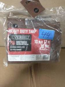 lot 44 image: EVERBILT 10 ft. x 12 ft. BrownSilver Heavy-Duty Tarp