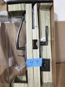 lot 47 image: BALDWIN Torrey Pines Venetian Bronze Low Profile Single Cylinder Entry Door Handleset w Torrey Door Handle ft SmartKey Security