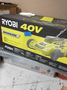 lot 70 image: RYOBI 40V Brushless 20 in. Cordless Battery Walk Behind Push Lawn Mower