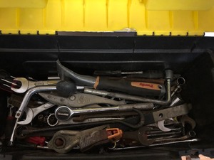 lot 51 image: STANLEY toolbox with various tools