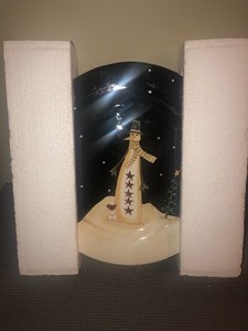 lot 102 image: Midnight Snowman 13charger plate