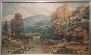 Crossing the Stream Andrew Melrose Framed Poster