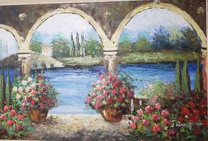 Original Greco-Roman Patio signed Burnett