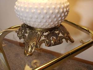 Traditional Milk Glass Parlor Lamp