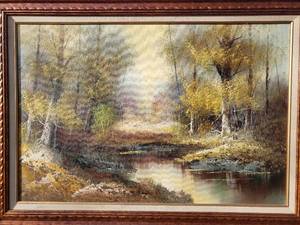 Original Oil Paint  Fall Landscape, Signed