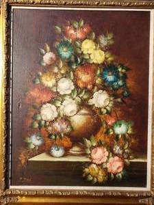 Huge Bouquet Still Life signed R. Michel