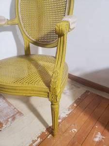 Yellow Cane Back Accent chair