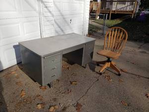 Mid-Century Steal Tanker Desk