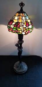 Figural Stained Glass Table Lamp