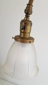 Antique Art Nouveau Tall Brass Table Lamp