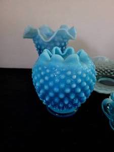 Striking Blue Hobnail Glassware Set