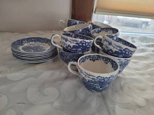 Vintage Staffordshire Porcelain Tea Service English Village