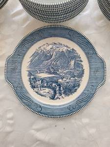 Vintage Currier & Ives Staffordshire Service Barly Winter