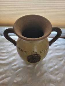 Decorative French Earthenware Vase Domaine des Vignobles- Bourgogne