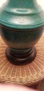 Vintage Teal Blue Ceramic Jar Lamp
