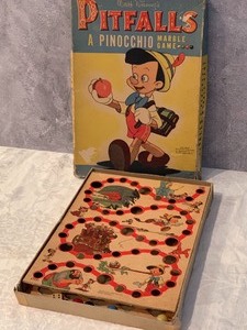 lot 18 image: 1939 Walt Disney Pitfalls Game - A Pinocchio Marble Game