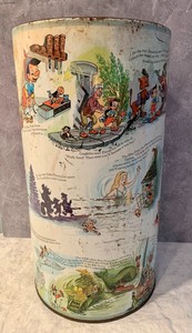 lot 16 image: Vintage Metal Pinocchio Garbage Can by SEG Industries