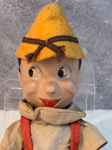 lot 3 image: Vintage Composite Pinocchio Doll by Crown Toy Company