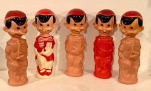 lot 152 image: Five Vintage Pinocchio Soaky Bottles