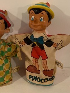 lot 151 image: Two Vintage Pinocchio Hand Puppets