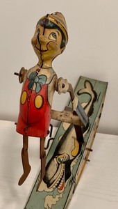 lot 147 image: 1939 Vintage Pinocchio the Acrobat Marx Wind-Up Toy
