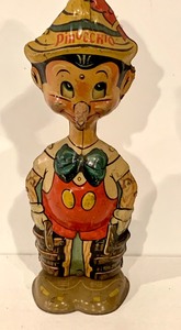 lot 132 image: 1929 Marx Tin Litho Wind Up Pinocchio Figurine