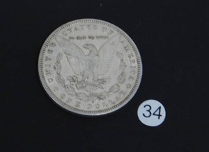 lot 34 image: 1887-S AU Morgan Silver Dollar