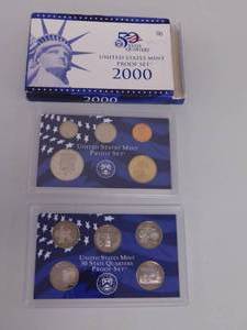lot 56 image: US Mint Proof Sets  2000, 2001, 2002 and 2003  Four sets