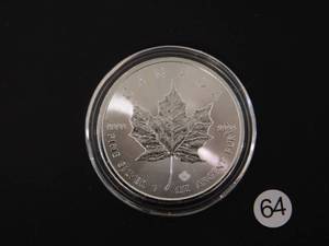 lot 64 image: 2017 Brilliant Uncirculated .9999 1 Oz. Silver Canada Maple Leaf