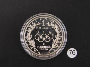 lot 76 image: 1988-S BU Proof Olympic Silver Comm. Dollar Price Guide 39.00